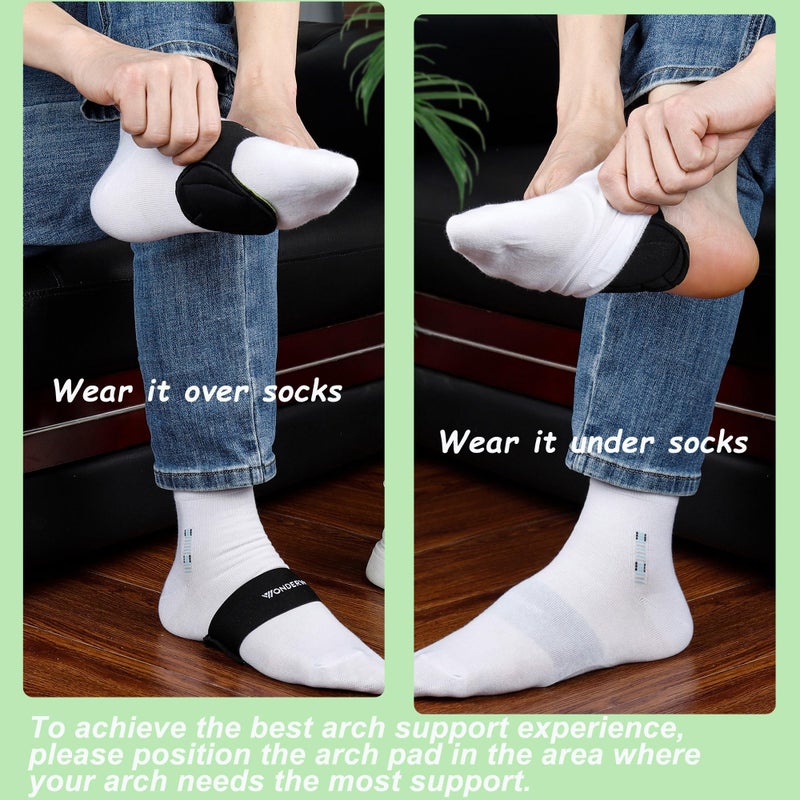 Wonderwin Arch Support Compression Sleeves  3 Pairs  Cushioned Foot Relief for Plantar Fasciitis and Fallen Arches  Black/Green - Image 5